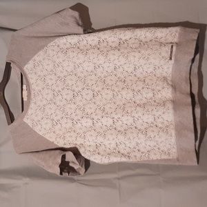 Michael Kors size xl womens white and gray lace top